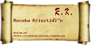 Rocska Krisztián névjegykártya